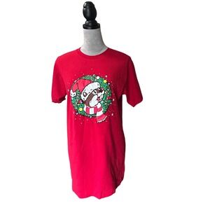 Buc ee's Red Christmas Graphic T Shirt Front and Back Print‎ Size Medium